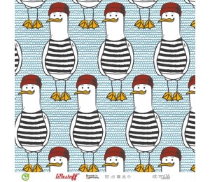 Bio Jersey Lillestoff - Coole Möwe rot